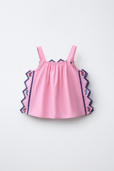 TOP BRODERIES ZIGZAG - Fraise de Zara - Image 1