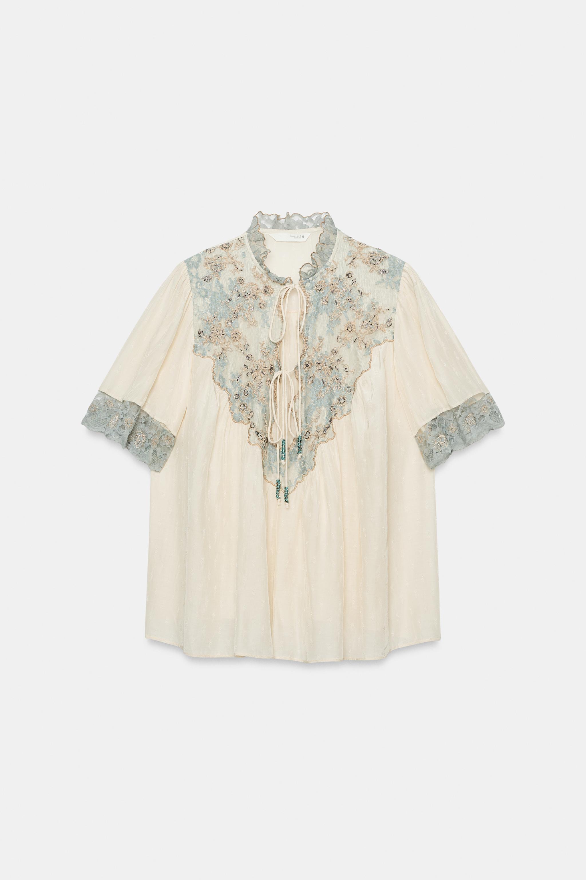 ZW COLLECTION レースシャツ - エクリュ | ZARA Japan / 日本