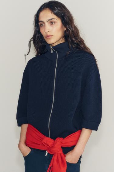 ZIP CARDIGAN — Navy blue 1