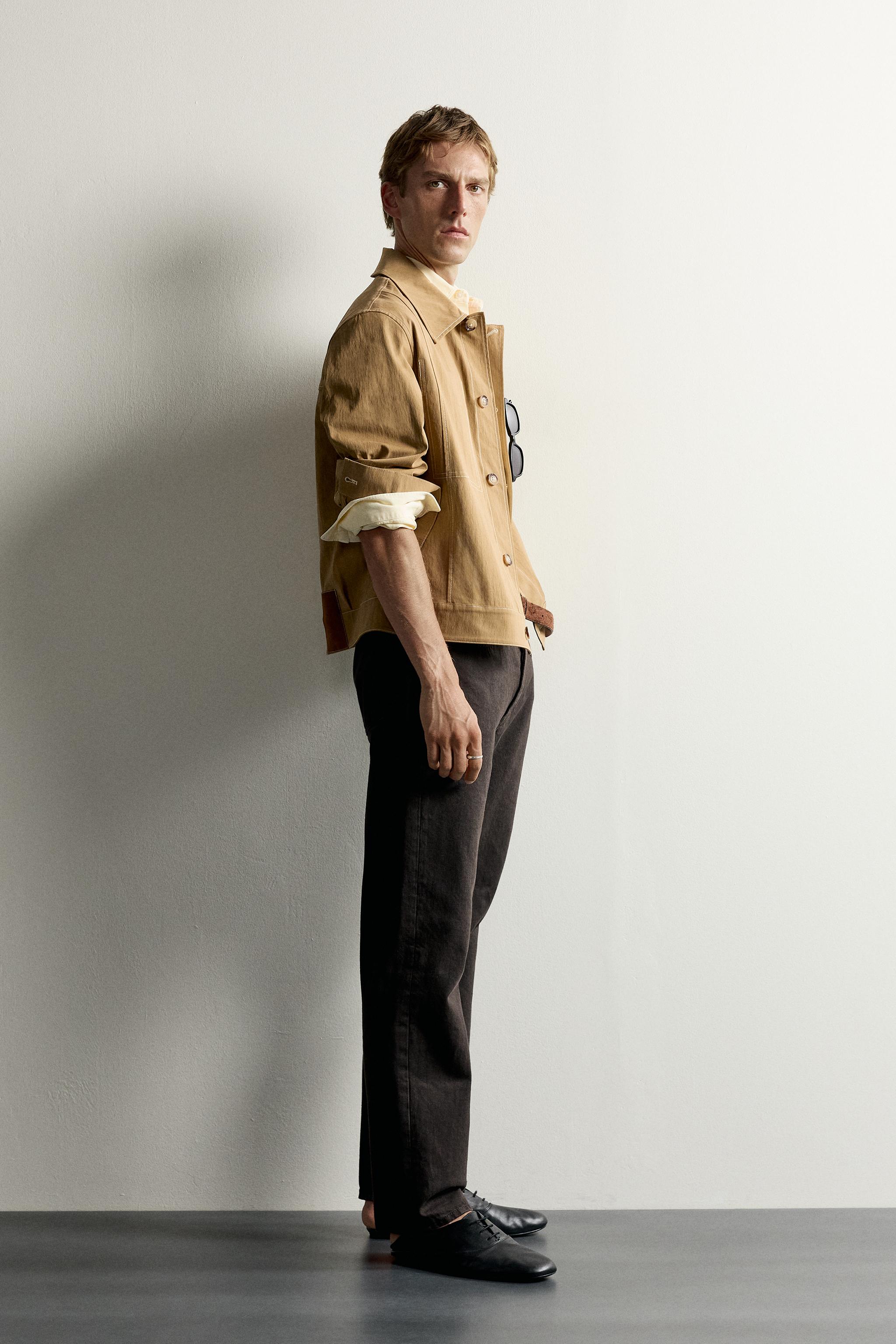 Zara CONTRAST TOPSTITCH BOXY FIT OVERSHIRT — фото 4