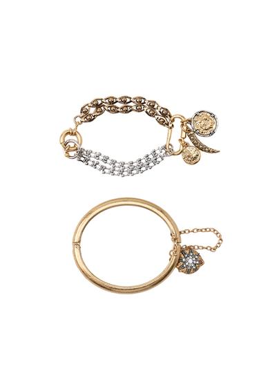 PACK OF 2 RIGID AND CHAIN CHARM BRACELETS - Golden by Zara