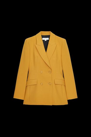 DOPPELREIHIGER BLAZER MIT SCHULTERPOLSTERN - Senfgelb von Zara - Bild 0