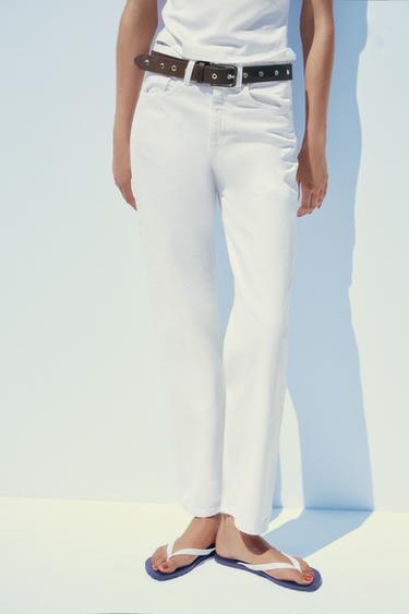 DŽÍNY TRF MOM FIT HIGH WAIST - Bílá od Zara