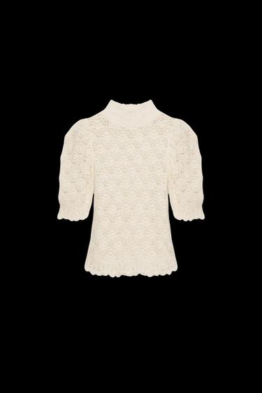 JERSEY ROMÁNTICO PUNTO RIB - Crudo de Zara - Imagen 0