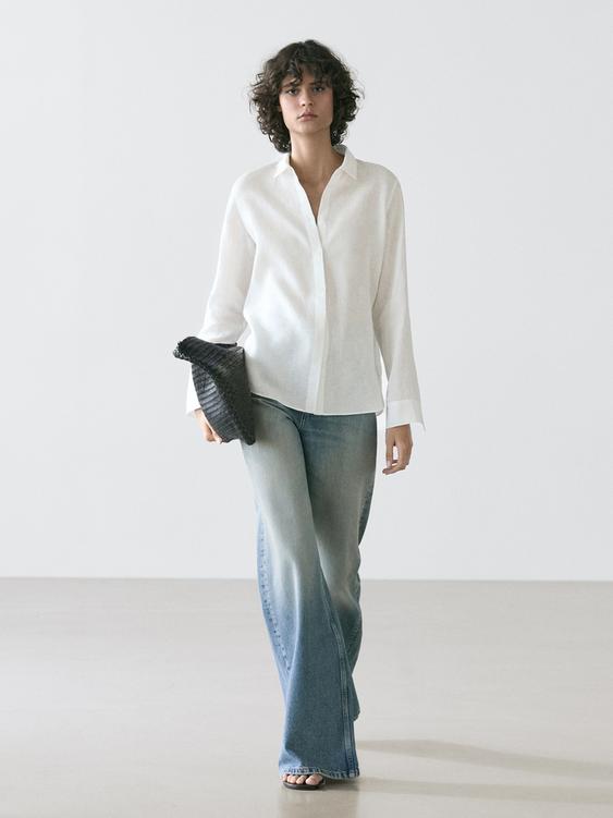 Flowing 100% linen shirt from Zara - $100
