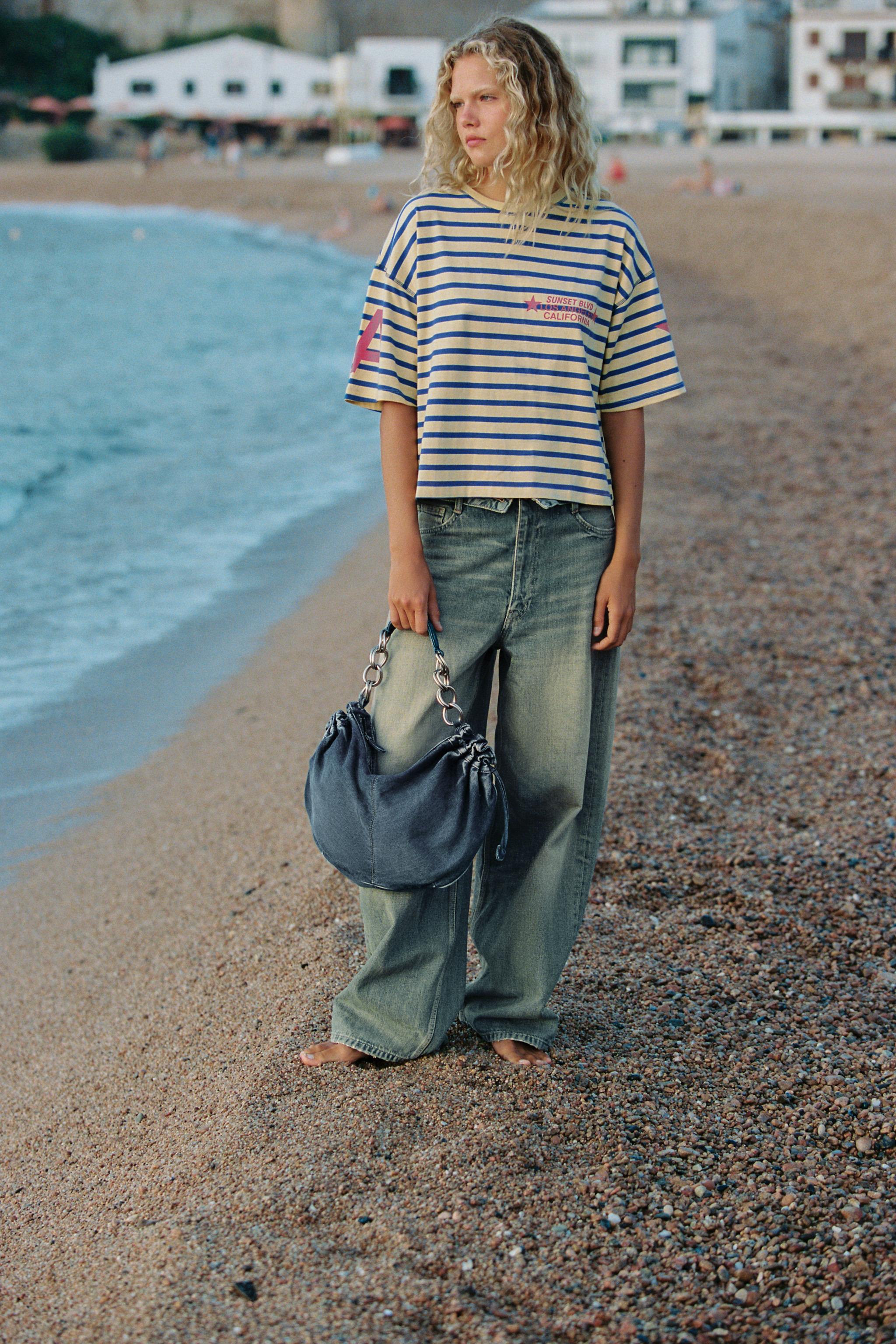 DENIM SHOULDER BAG — Denim Blue