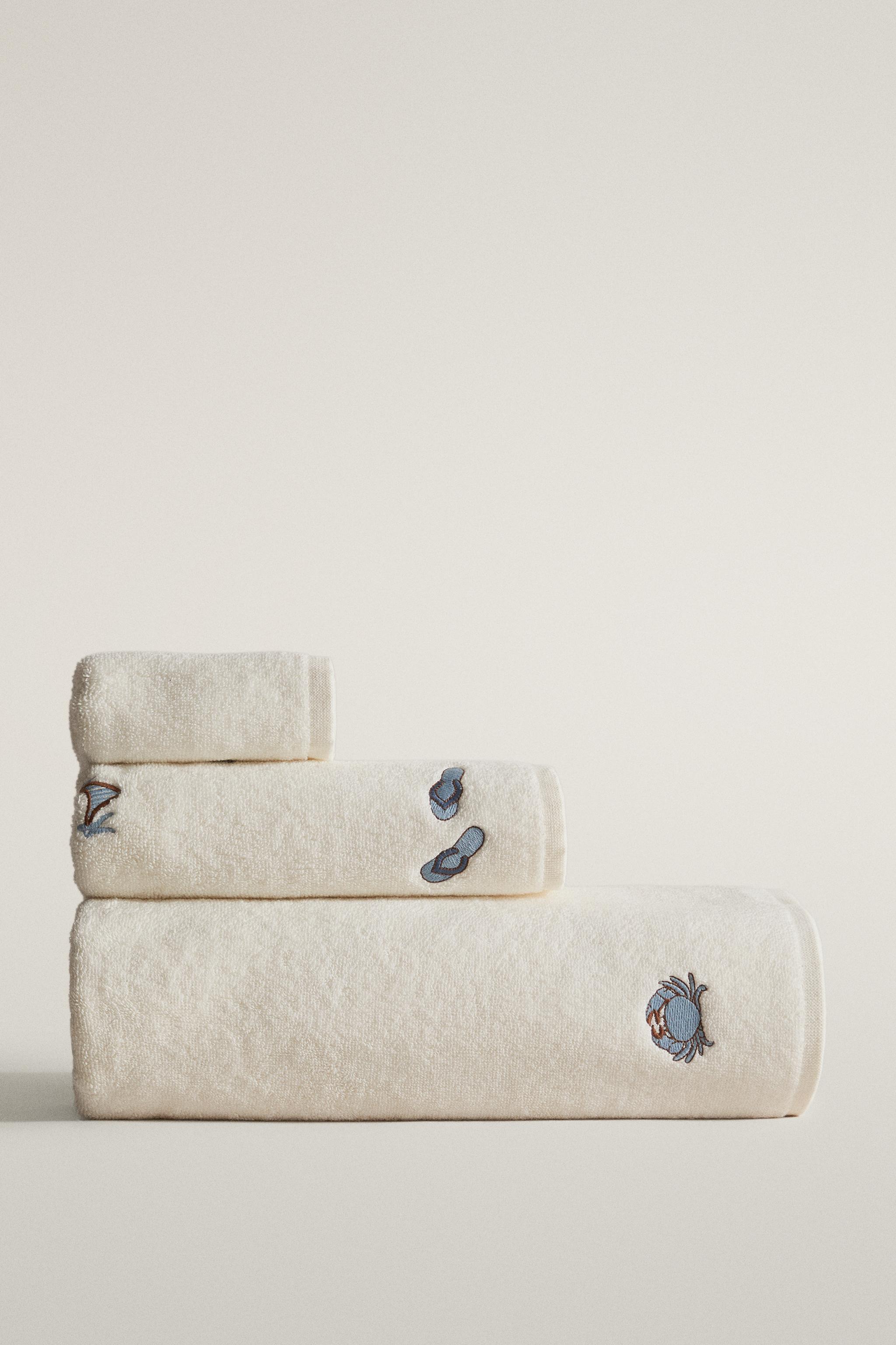 SERVIETTE BAIN BRODERIES CÔTIÈRES