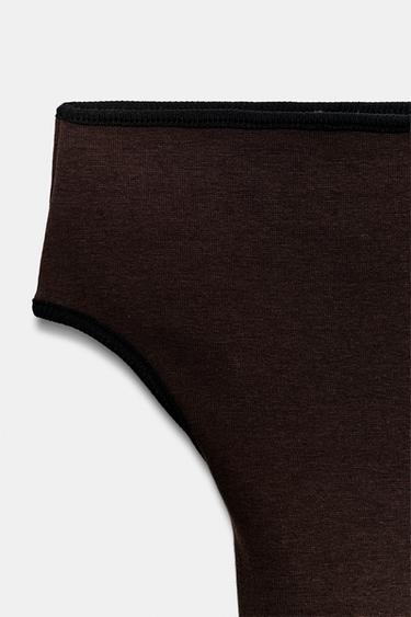 TOP CINTRE À LISERÉS EN CONTRASTE - Marron foncé de Zara - Image 7