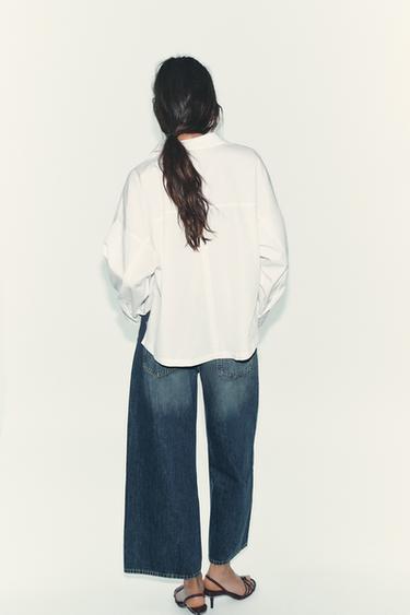BUTTONED POPLIN SHIRT - White by Zara - Image 5