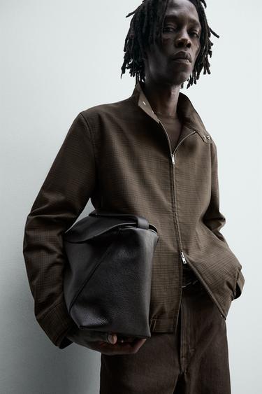 VESTE COURTE À CARREAUX - Marron de Zara - Image 4