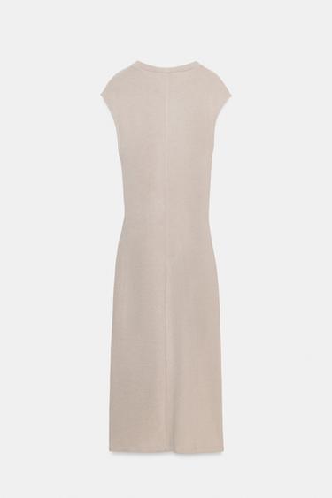 SOFT FABRIC DRESS WITH KNOT - Sand / Marl by Zara - Image 7