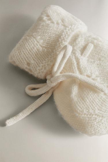 CHAUSSONS BÉBÉ CACHEMIRE - Blanc cassé de Zara - Image 1