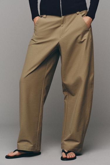BARREL TROUSERS - Mid-camel by Zara