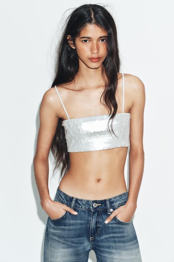 SEQUIN CROP TOP from Zara - $45.90