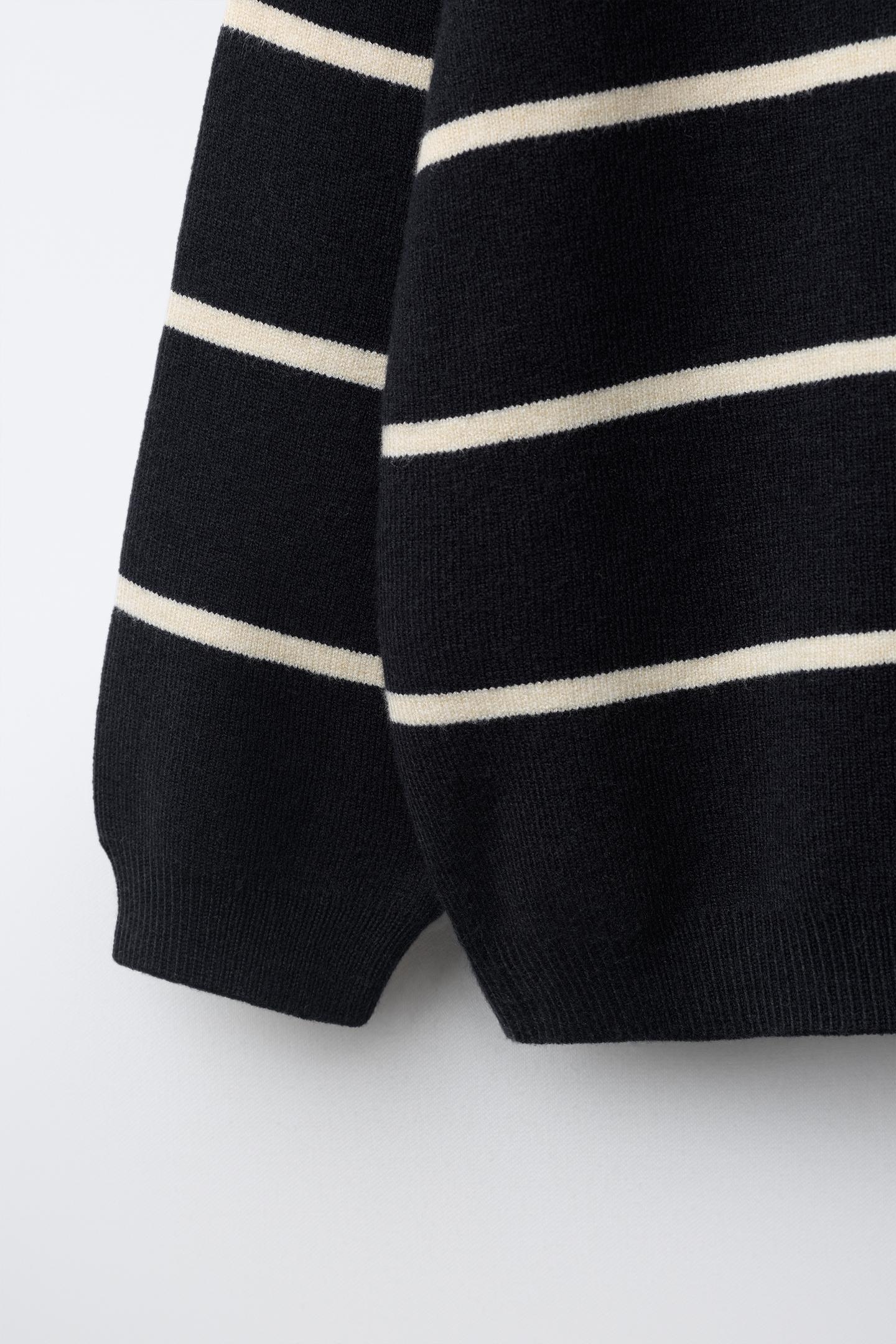 Детский свитер Zara Striped Knit Jumper, цвет: Тёмно-синий — фото 4