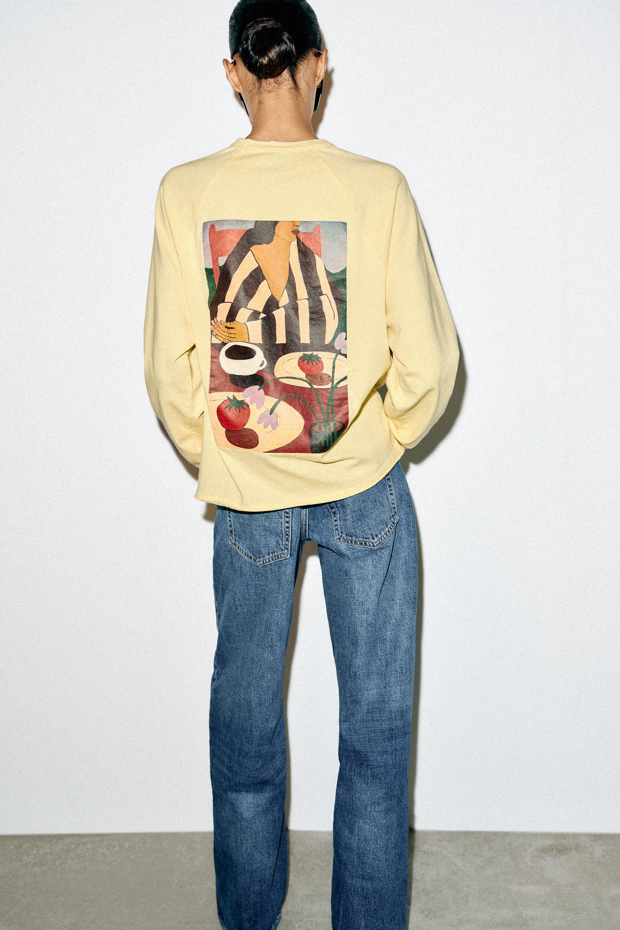 Женские футболки Zara CORTNEY RAGLAN SLEEVE T-SHIRT — фото 4