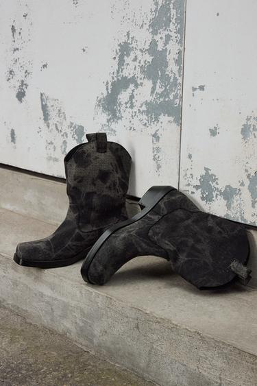 DENIM COWBOY BOOTS - Black by Zara