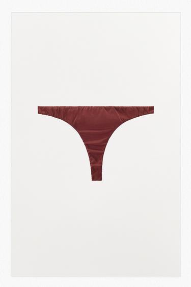 Zara SILK THONG - Maroon