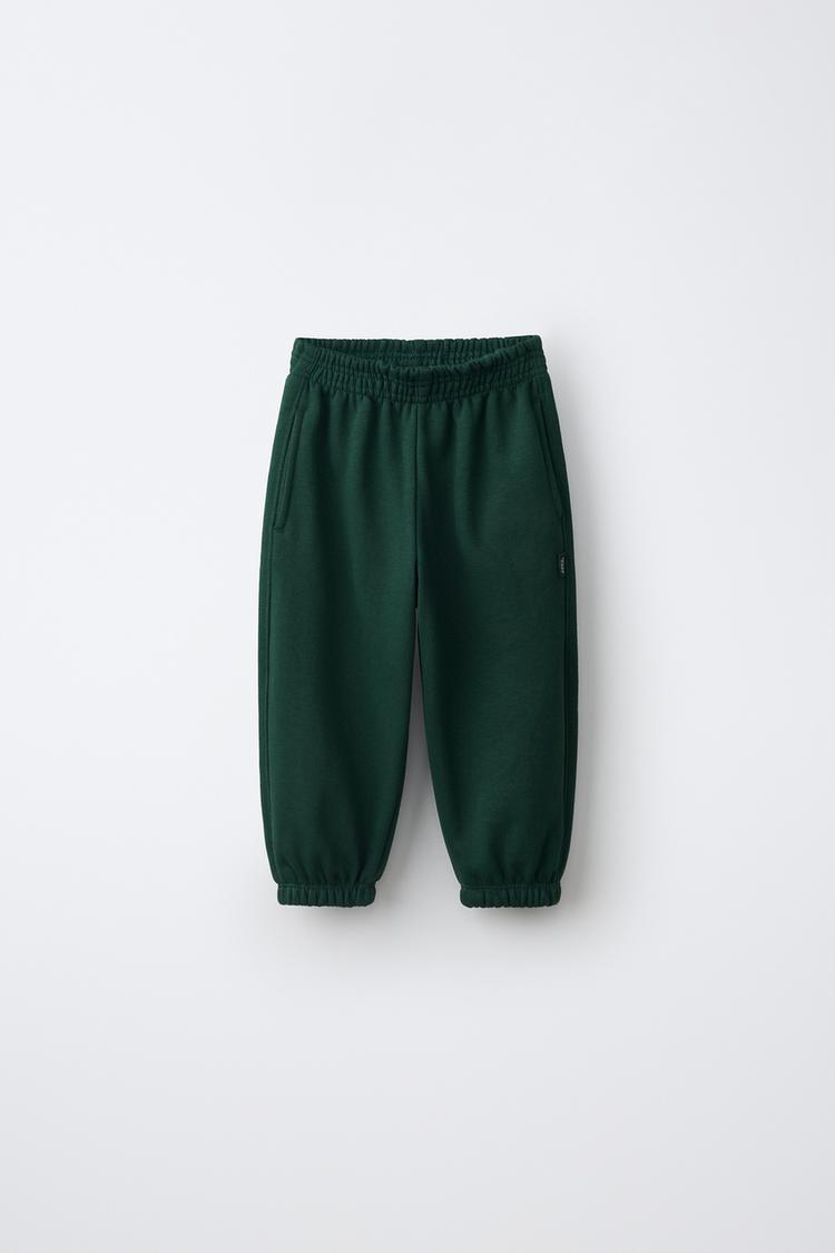 SOLID JOGGER PANTS — Bottle green