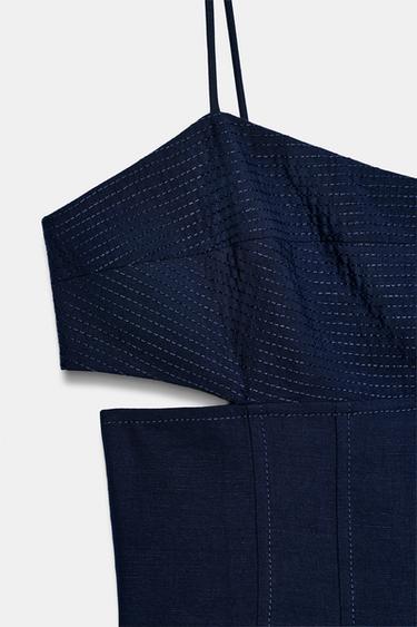 ROBE MI-LONGUE BRETELLES CUT OUT - Bleu encre de Zara - Image 8