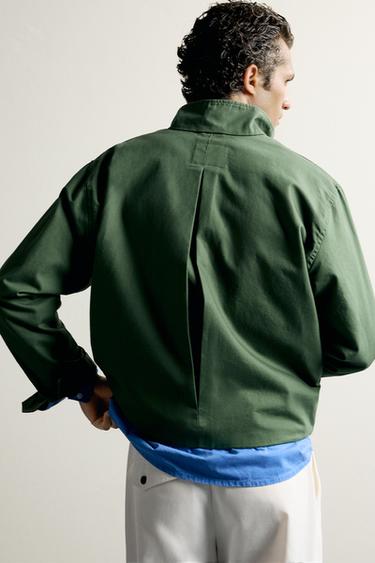 REGULAR FIT COTTON JACKET - Green by Zara