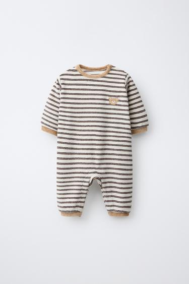 Zara STRIPED BEAR EMBROIDERY - Brown - Image 0