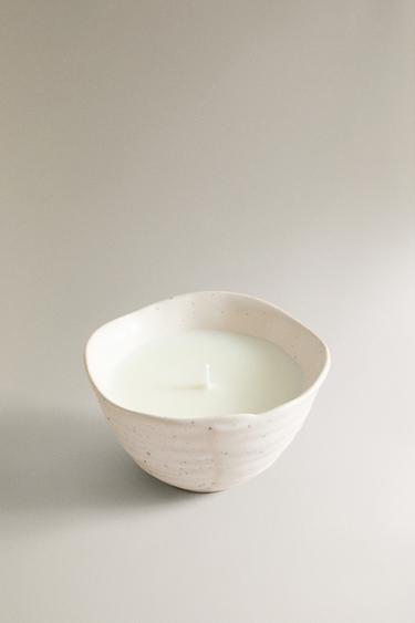 (120 G) CRÈME MIMOSA SCENTED CANDLE - CAMEL/WHITE  by Zara - Image 1