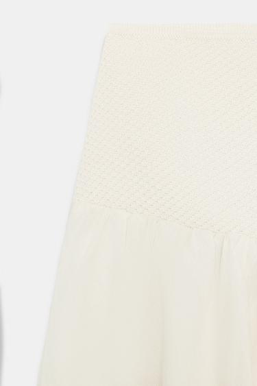 JUPE EN MAILLE STRUCTURÉE EFFET BALLON - Écru de Zara - Image 8