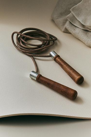 CORDE À SAUTER CUIR ACIER - Marron de Zara - Image 5