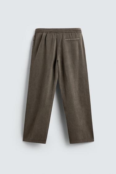 PANTALON EN MAILLE STRUCTURÉ - Tabac de Zara - Image 1