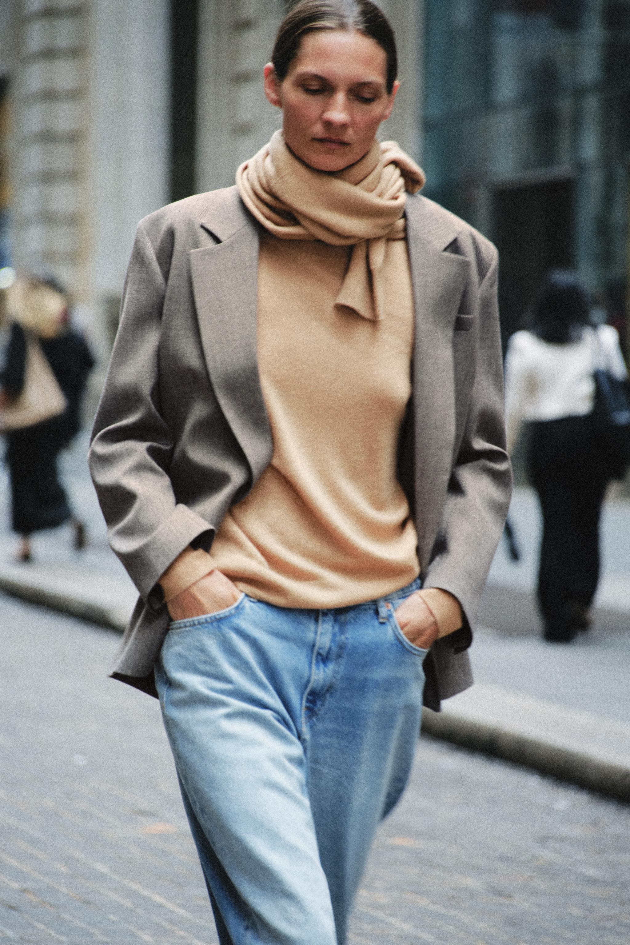 Zara ZW COLLECTION KRUVAZE BLAZER görsel 5