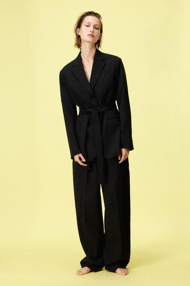 BELTED OVERSIZED BLAZER ZW COLLECTION - Black by Zara
