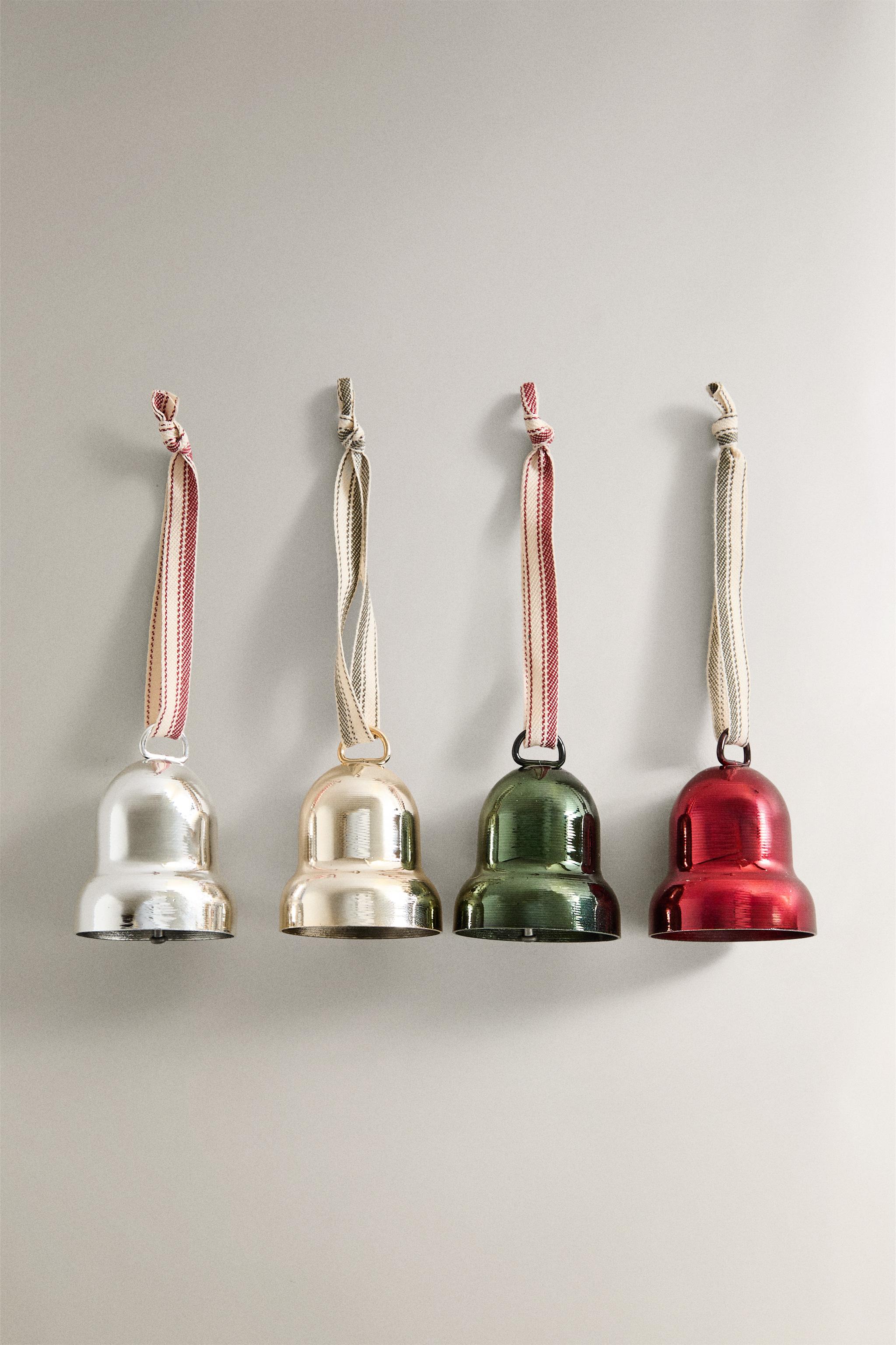 LOT D'ORNEMENTS SAPIN CLOCHES DE NOËL (LOT DE 4)