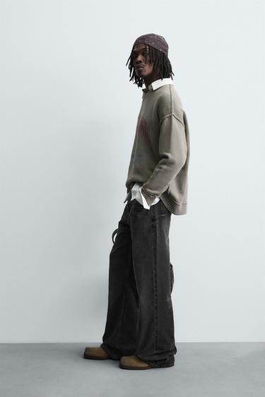 WASHED PRINT SWEATER - Grey by Zara - Image 3