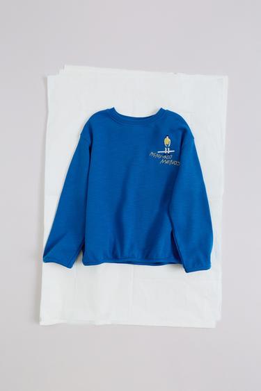 SWEATSHIRT MIT STICKEREI CLARA CEBRIAN © - Bläulich von Zara