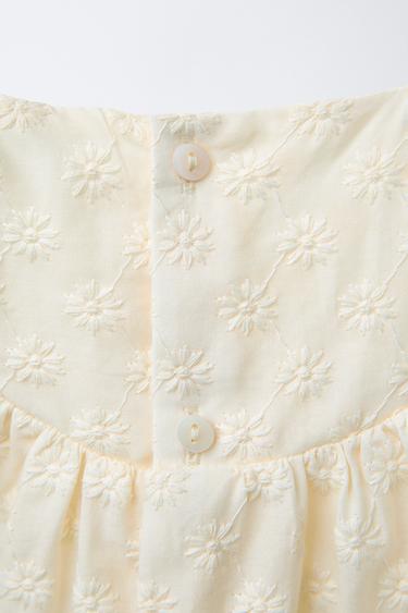 BLOUSE FLEURS BRODÉES - Écru de Zara - Image 3
