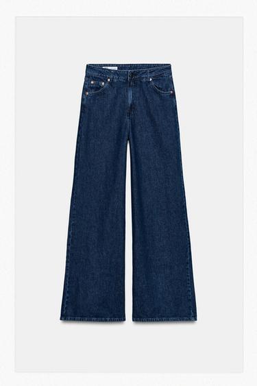 Zara ZW COLLECTION HIGH WAIST WIDE LEG JEANS - Indigo