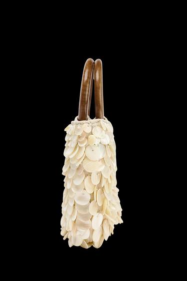 PEARLESCENT APPLIQUÉ BAG - Pearl grey by Zara