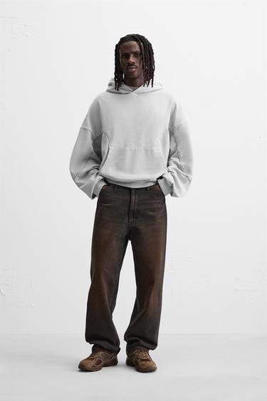SUDADERA  LAVADA  BOXY FIT - Gris claro de Zara - Imagen 0