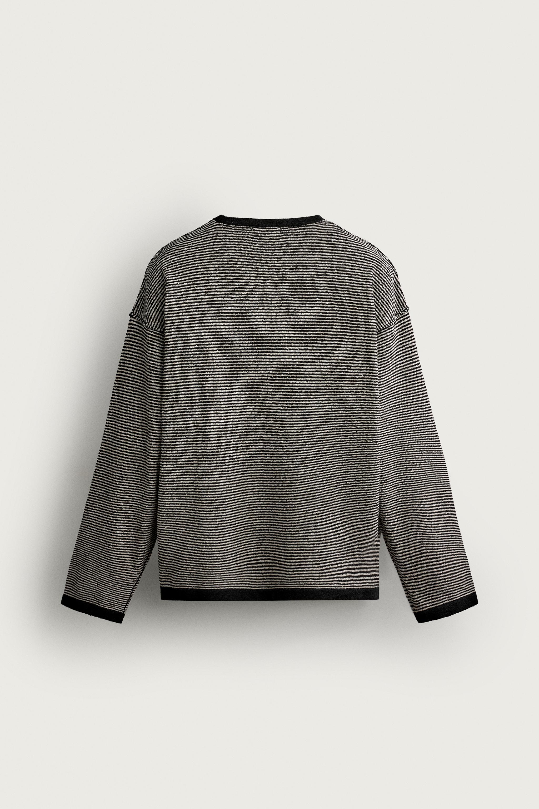 Мужские свитеры Zara CONTRAST STRIPED SWEATER — фото 8