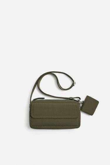 NYLON CROSSBODY BAG - Khaki Green by Zara