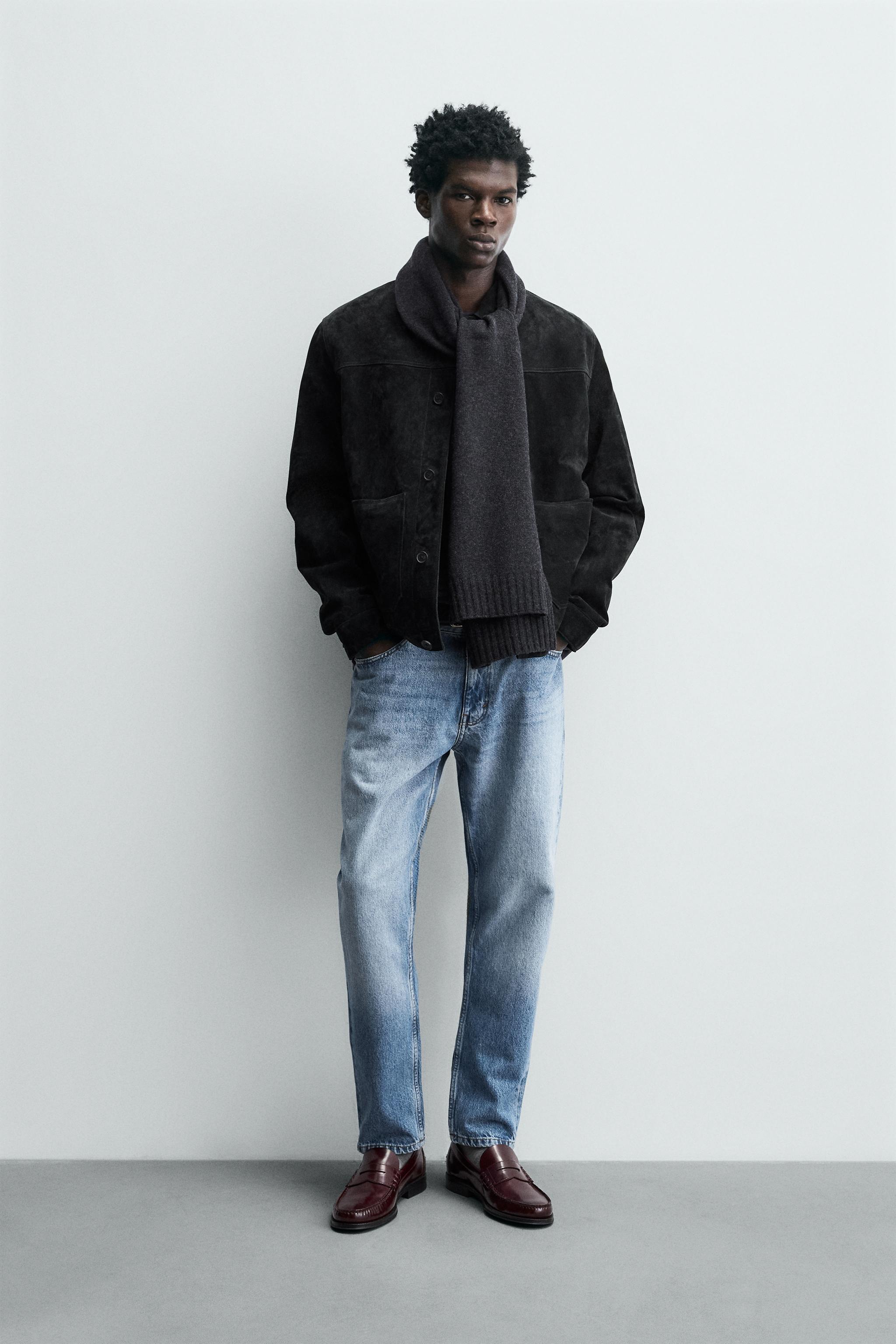 SUEDE LEATHER JACKET - Anthracite Grey | ZARA Australia