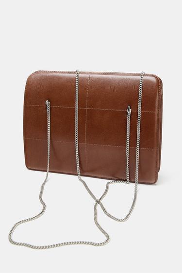 SAC À MAIN EN CUIR RIGIDE - Chocolat de Zara