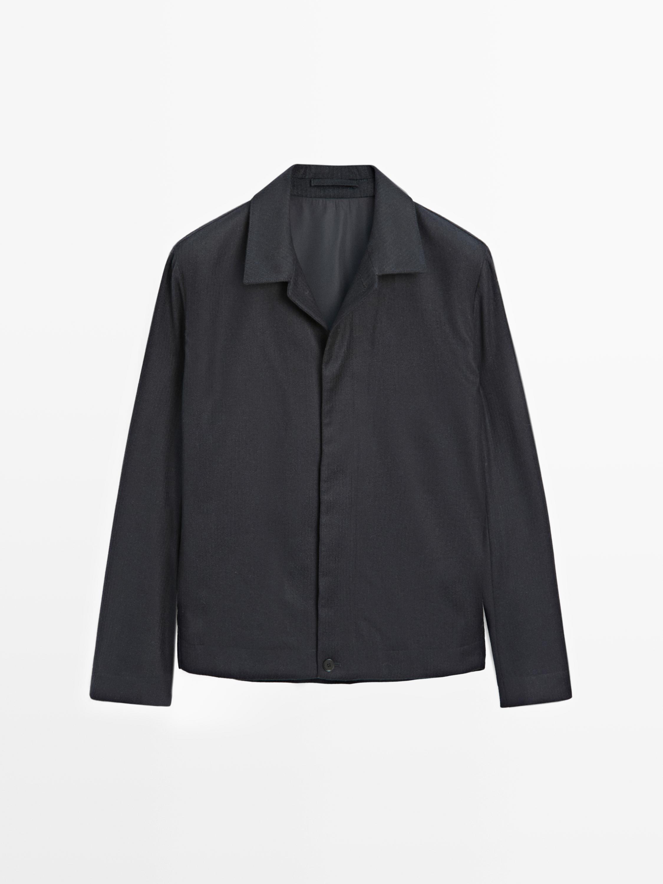 100% wool corduroy-effect flannel overshirt