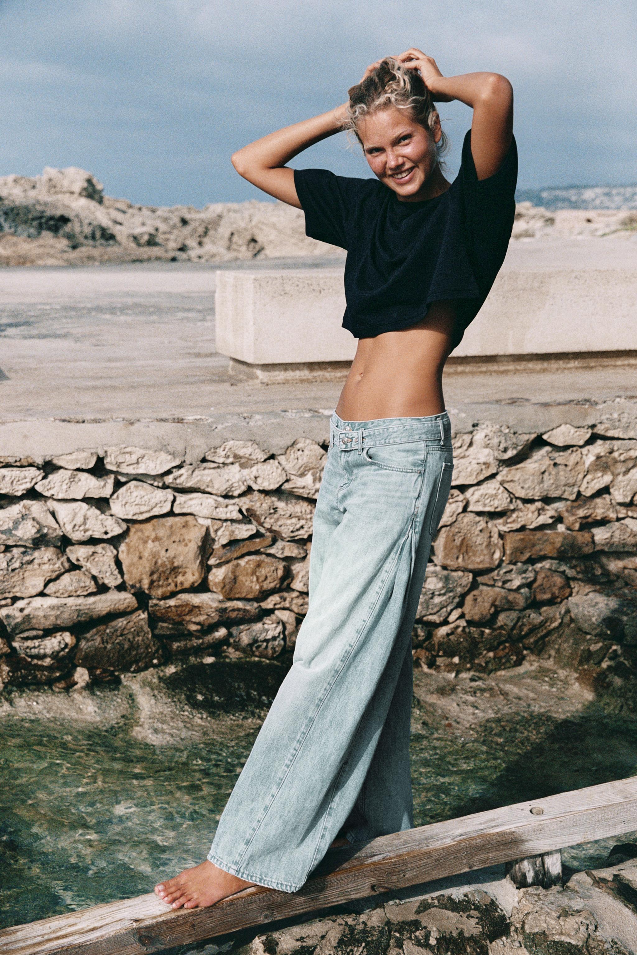 Женские топы Zara OVERSIZED CROP TOP — фото 3