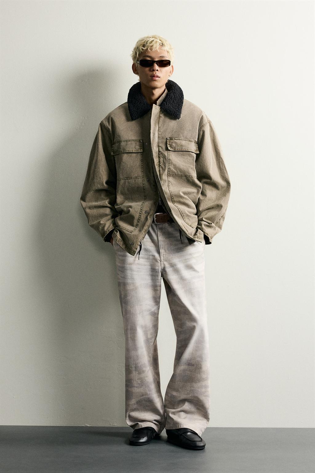 SHORT FAUX SHEARLING COMBINED COAT