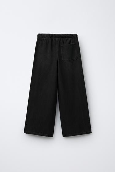 JEAN LARGE À CORDONS - Noir de Zara - Image 1