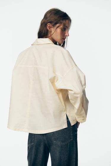 POPLIN SHIRT - Light yellow by Zara - Image 5