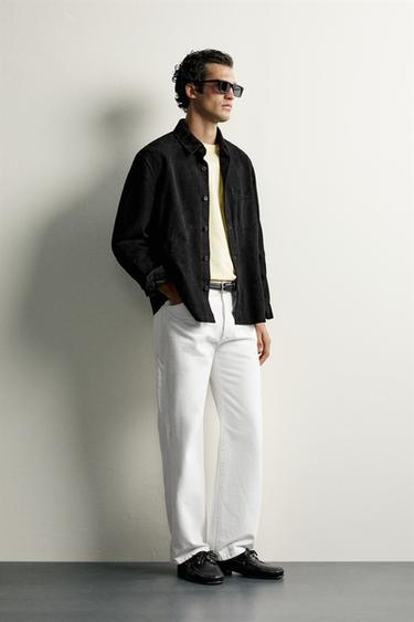 SURCHEMISE EN CUIR DAIM - bleu/noir de Zara - Image 0