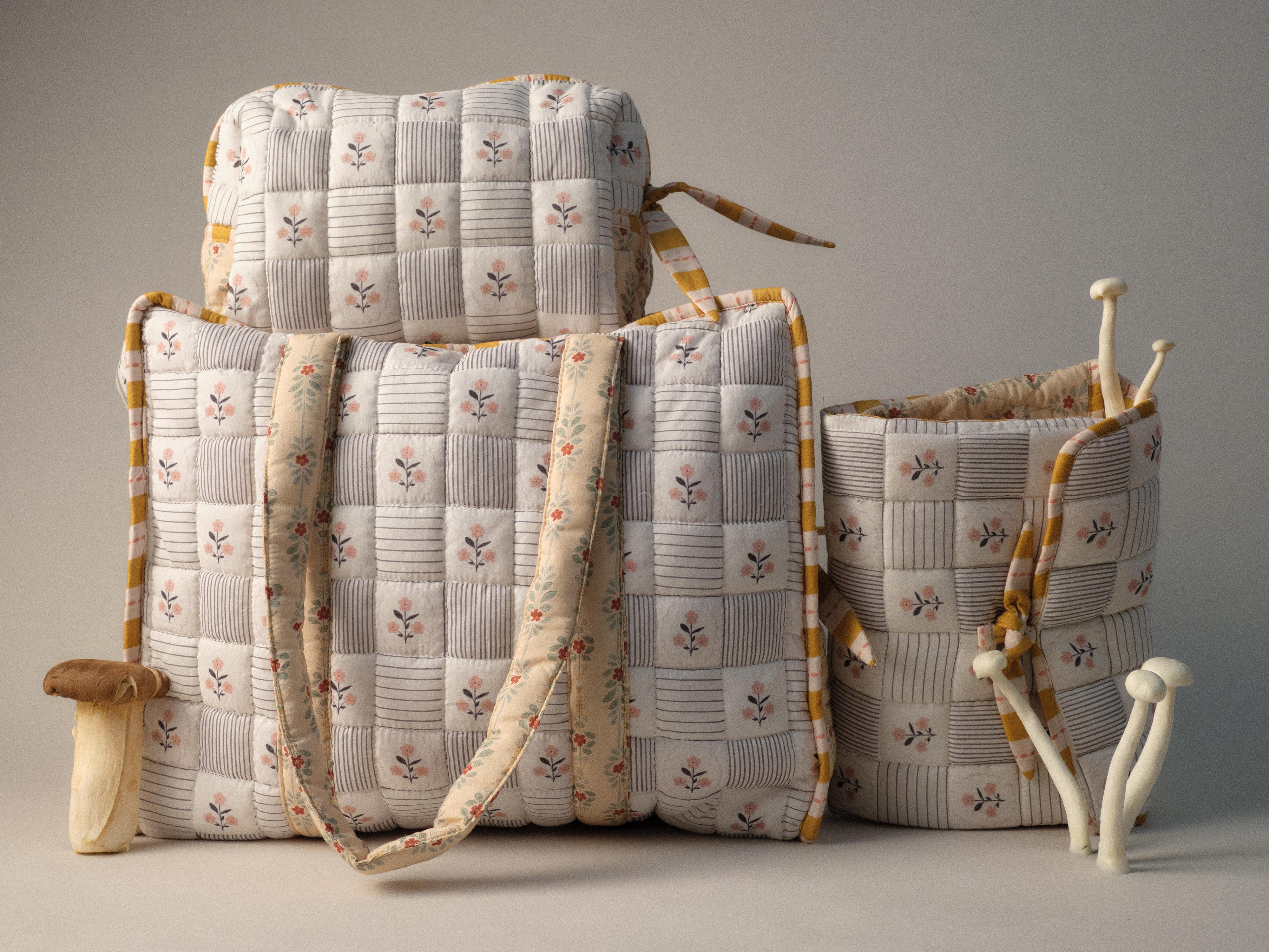 Quilted Maternity Tote Bag — Multi-color